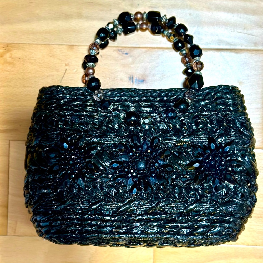 Cappelli Black Embellished Straw Bag 🔥🔥